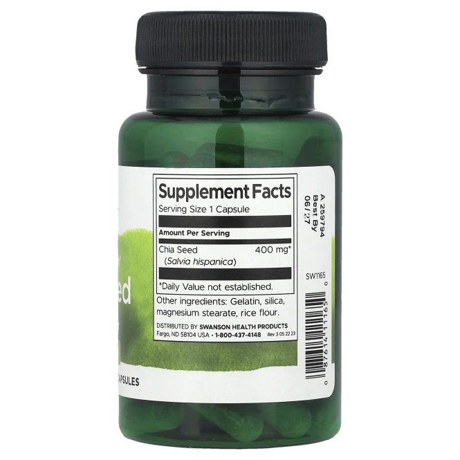 Swanson, Full Spectrum® семена чиа, 400 мг, 60 капсул