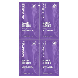 Lee Stafford, Bleach Blondes, Hot Shot, фиолетовый тон, 4 пакетика, 15 мл (0,5 жидк. унции)