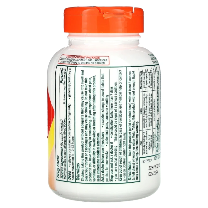 Citrucel, Метилцеллюлозная клетчатка для поддержания здоровья пищеварительной системы, 180 клетчатых капсул