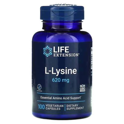 Life Extension, L-лизин, 620 мг, 100 растительных капсул