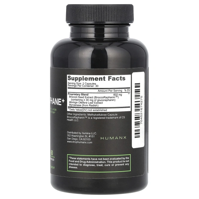 Humanx, сульфорафан+, 602 мг, 60 капсул (301 мг в 1 капсуле)