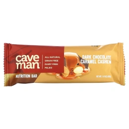 Caveman Foods, Nutrition Bars, темный шоколад, карамель и кешью, 12 батончиков по 40 г (1,41 унции)