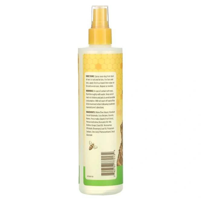 Burt's Bees, Дезодорирующий спрей для собак с яблоком и розмарином, 10 жидких унций (296 мл)