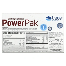 Trace Minerals Research, Электролиты Stamina Power Pak, клюква, 1200 мг, 30 пакетов. по 5,3 г каждый