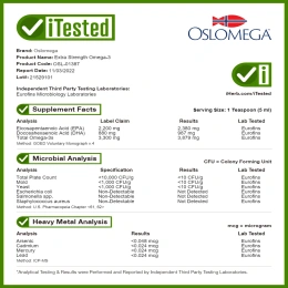 Oslomega, Норвежская серия, рыбий жир с омега-3 с повышенной силой действия, натуральный лимонный вкус, 3300 мг, 200 мл (6,7 жидк. унции)