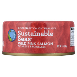 Sustainable Seas, Дикий горбуша, без кожи и без костей, 142 г (5 унций)