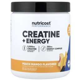 Nutricost, Performance, креатин и энергия, со вкусом персика и манго, 264 г (9,4 унции)