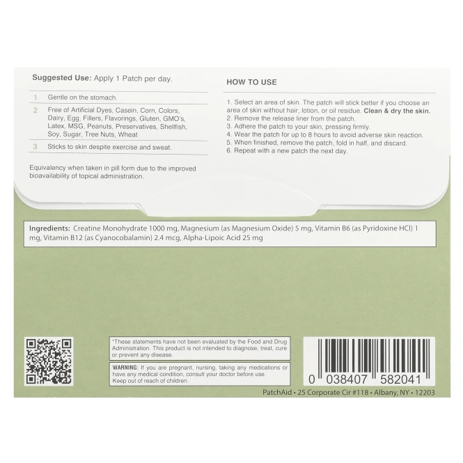 PatchAid, Креатин моногидрат, 30 шт.