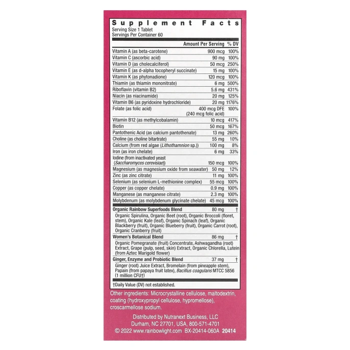 Rainbow Light, Women's One, мультивитамины, 60 таблеток