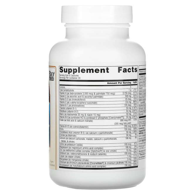 Source Naturals, Комплексная жизненная сила, не содержащая железа, 120 капсул