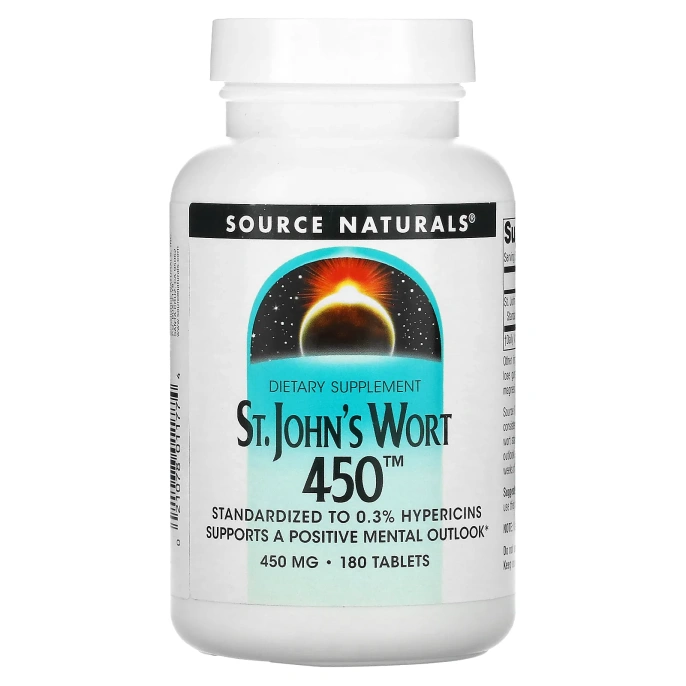Source Naturals, Зверобой 450, 450 мг, 180 таблеток