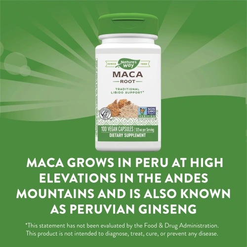 Nature's Way, Maca Root, 525 mg, 100 Vegetarian Capsules