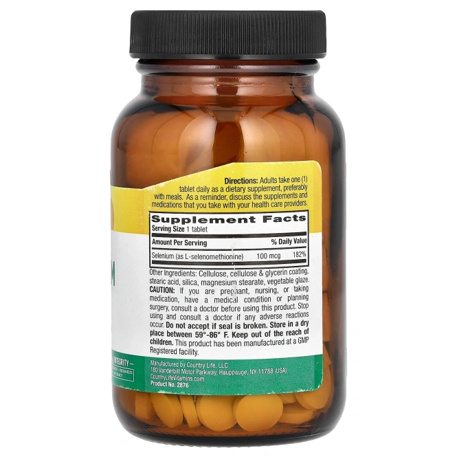 Country Life, Селен, 100 мкг, 180 таблеток