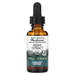 Host Defense, Host Defense Mushrooms, органический экстракт рейши, 30 мл (1 жидк. унц.)
