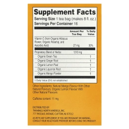 Twinings, Superblends ™, поддержка иммунитета и зеленый чай, имбирь и манго, 16 чайных пакетиков, 32 г (1,12 унции)