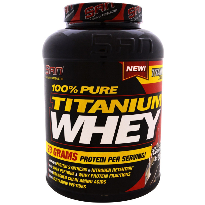 SAN Nutrition, 100% Pure Titanium Whey, печенье со сливками, 81 унция (2310 г)