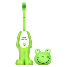 Brush Buddies, Poppin', лягушка Луи, мягкая, 1 зубная щетка