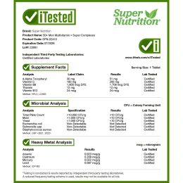 Super Nutrition, Simply One®, мультивитамины для мужчин старше 50 лет, с суперадаптогенами, витамином B12, зеленью, специями и антиоксидантами, 90 таблеток