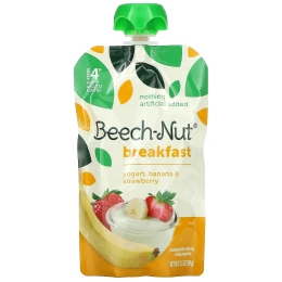 Beech-Nut, Breakfast, йогурт, этап 4, банан и клубника, 12 пакетиков по 99 г (3,5 унции)