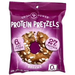 Crisp Power, Протеиновые крендели с кунжутом, 6 пакетиков по 50 г (1,75 унции)