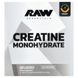 Raw Nutrition, Essentials, моногидрат креатина, без добавок, 30 пакетиков по 5,1 г (0,18 унции)