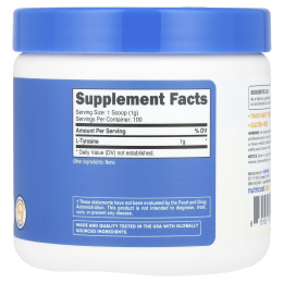 Nutricost, L-тирозин, без добавок, 102 г (3,6 унции)