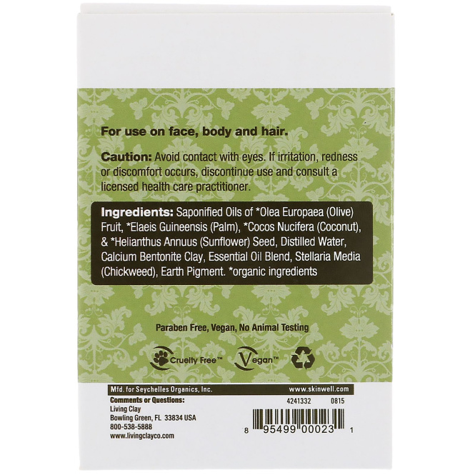 Living Clay, Handmade Bar Soap, Fresh Mint, 4 oz (114 g)