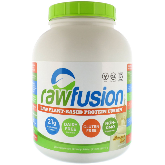 RawFusion, Plant-Based Protein Dusion, Banana Nut, 66.6 oz (1887.6 g)