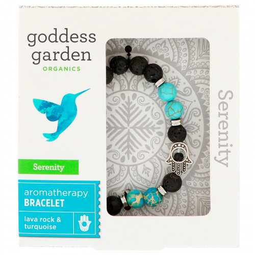 Goddess Garden, Органический продукт, Безмятежность, Браслет для ароматерапии, 1 браслет