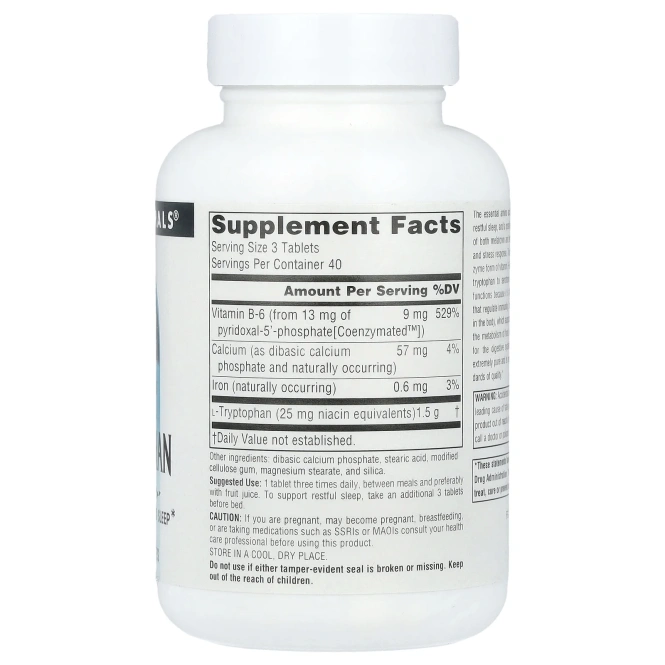 Source Naturals, L-триптофан с коэнзимом B-6, 120 таблеток