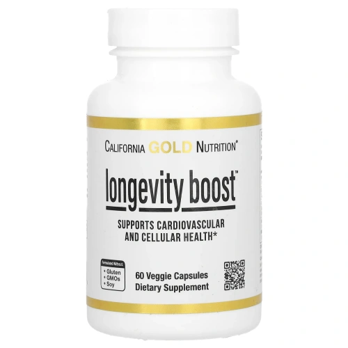 California Gold Nutrition, Longevity Boost, 60 растительных капсул