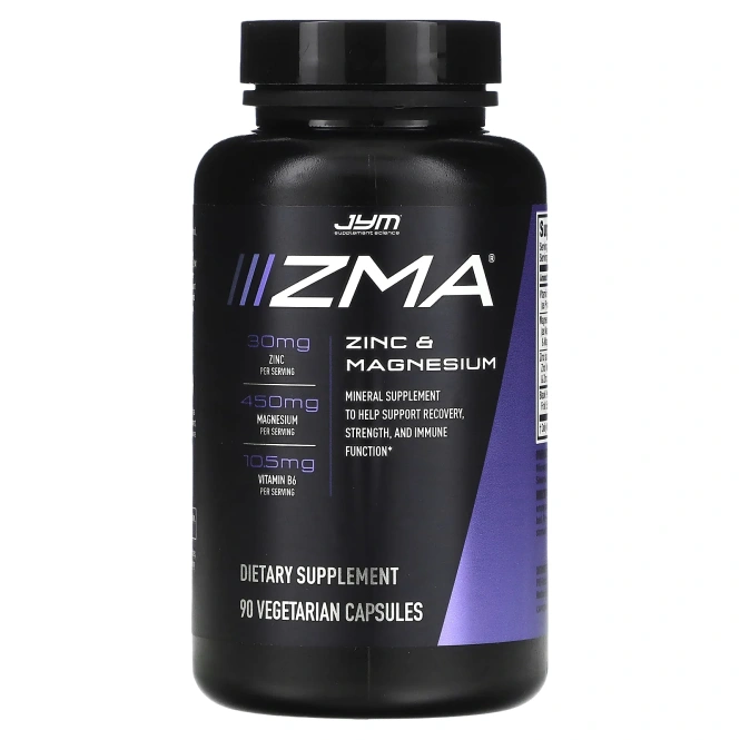 JYM Supplement Science, ZMA, цинк и магний, 90 вегетарианских капсул