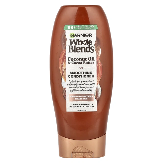 Garnier, Разглаживающий кондиционер Whole Blends, «Масла кокоса и какао», 370 мл