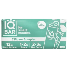 IQBAR, батончик растительного протеина, 7 наборов вкусов, 7 батончиков по 45 г (1,6 унции)