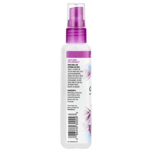 Crystal Body Deodorant, Минеральный спрей-дезодорант, без ароматизаторов, 4 жидк. унц. (118 мл)