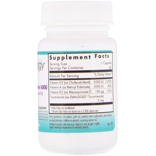 Nutricology, Vitamin D3 Complete 5000, 60 Fish Gelatin Capsules