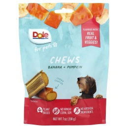 Dole for Pets, жевательные таблетки с бананом и тыквой, 200 г (7 унций)