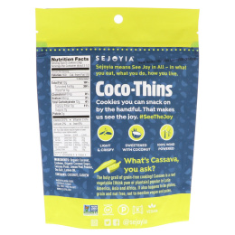 Sejoyia, Coco-Thins, печенье-закуска с кешью, пикантный лимон, 99 г
