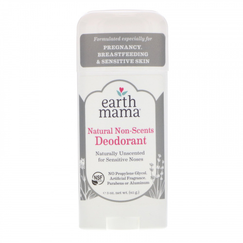Earth Mama, Дезодорант, натуральный, без запаха, 3 унц. (85 г)