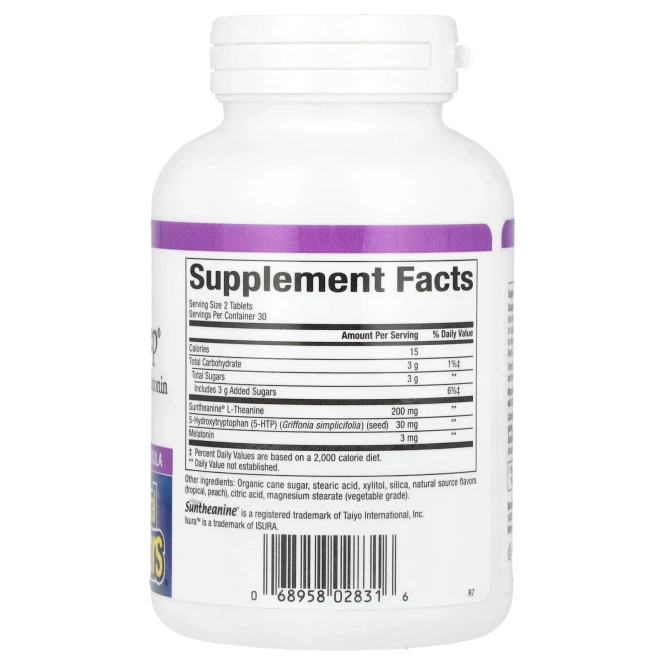 Natural Factors, Снятие напряжения, безмятежный сон, 60 жевательных таблеток