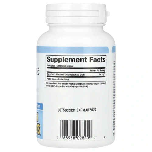 Natural Factors, Микронизированный L-глютамин, 500 мг, 90 вегетарианских капсул