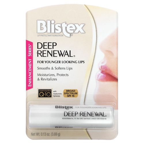 Blistex, Глубокое обновление, средство против старения лечения, средство защиты губ/солнцезащитный крем, фактор защиты SPF 15, 0,13 унций (3,69 г)
