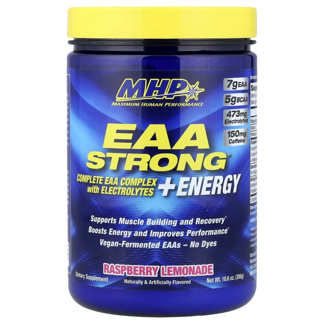 MHP, EAA Strong ™ + Energy, малиновый лимонад, 300 г (10,6 унции)