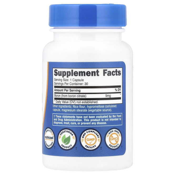 Nutricost, Бор, 5 мг, 30 капсул