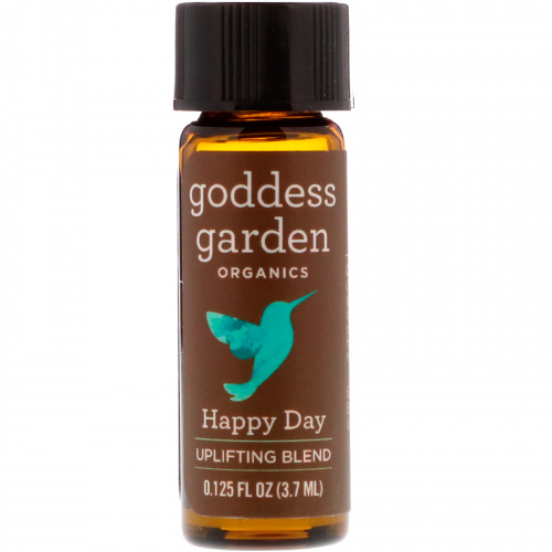 Goddess Garden, Органический продукт, Счастливый день, Купаж для ароматерапевтического браслета, 0,125 ж. унц.(3,7 мл)