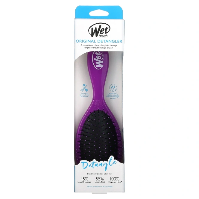 Wet Brush, Оригинальная щетка для распутывания узлов, фиолетовая, 1 щетка