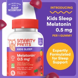SmartyPants, Kids Sleep, жевательный мелатонин, со вкусом клубники и манго, 60 жевательных таблеток