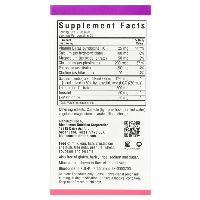 Bluebonnet Nutrition, Diet Chrome-Care, 90 вегетарианских капсул