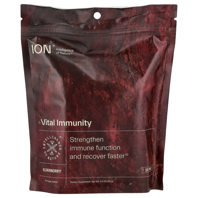 ION Intelligence of Nature, Vital Immunity, бузина, 20 пакетиков, 92 г (3,2 унции)