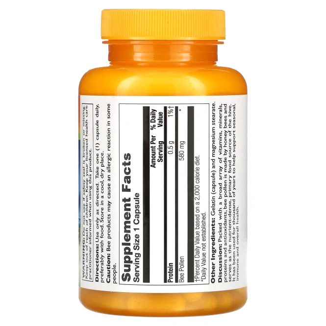 Thompson, Пчелиная пыльца, 580 мг, 100 капсул